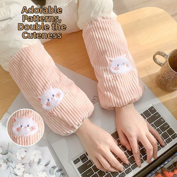 Προστατευτικά μανικιών A-186 για ενήλικες γυναίκες – μαλλί κουνελιού, ανθεκτικά στους λεκέδες, κεντημένα