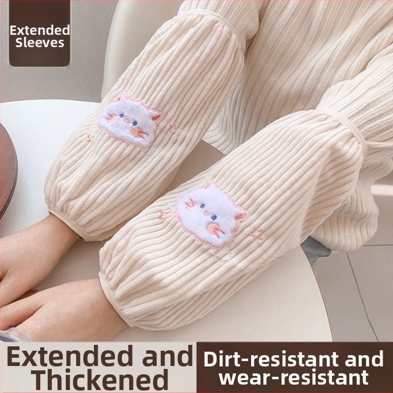 Προστατευτικά μανικιών A-186 για ενήλικες γυναίκες – μαλλί κουνελιού, ανθεκτικά στους λεκέδες, κεντημένα