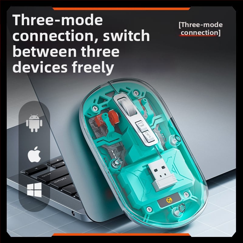 Ασύρματο οπτικό AI ποντίκι μετάφρασης με 1600dpi, 5 πλήκτρα, 2.4G+Bluetooth, PS/2 διασύνδεση, εμβέλεια 10 μ