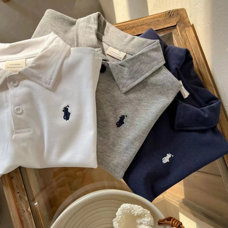 Dječja polo majica u korejskom stilu, pamuk, vezenje, unisex, za djecu 3–8 godina