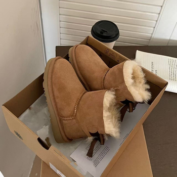 Ldfiugg Unisex dječje zimske čizme do gležnja s integriranim krznom, za djecu 4–16 godina, ležernog stila