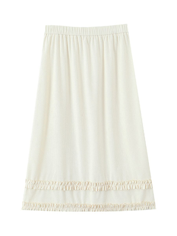 HAPPYHUT Corduroy A-line Midi suknja, Zima 2025, japansko-korejski ležerni stil, 95% poliester