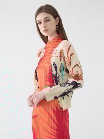 Дамски дълъг ръкав защитен от слънцето кардиган топ, лека материя, без копчета, тесен силует, принт с морски дарове