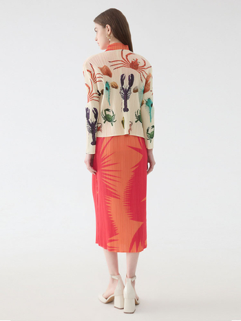 Дамски дълъг ръкав защитен от слънцето кардиган топ, лека материя, без копчета, тесен силует, принт с морски дарове