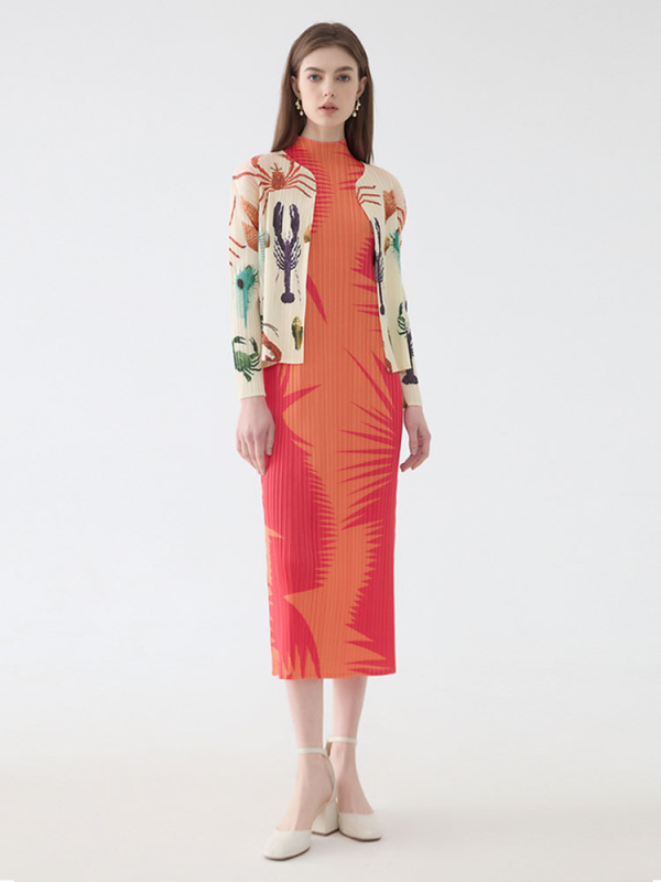 Дамски дълъг ръкав защитен от слънцето кардиган топ, лека материя, без копчета, тесен силует, принт с морски дарове