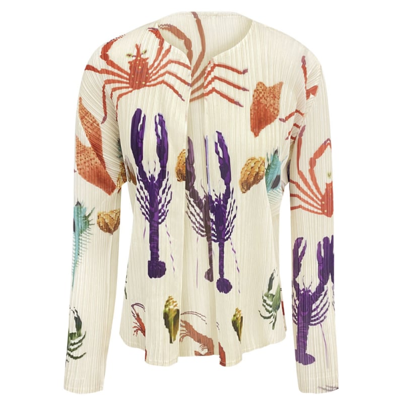 Дамски дълъг ръкав защитен от слънцето кардиган топ, лека материя, без копчета, тесен силует, принт с морски дарове