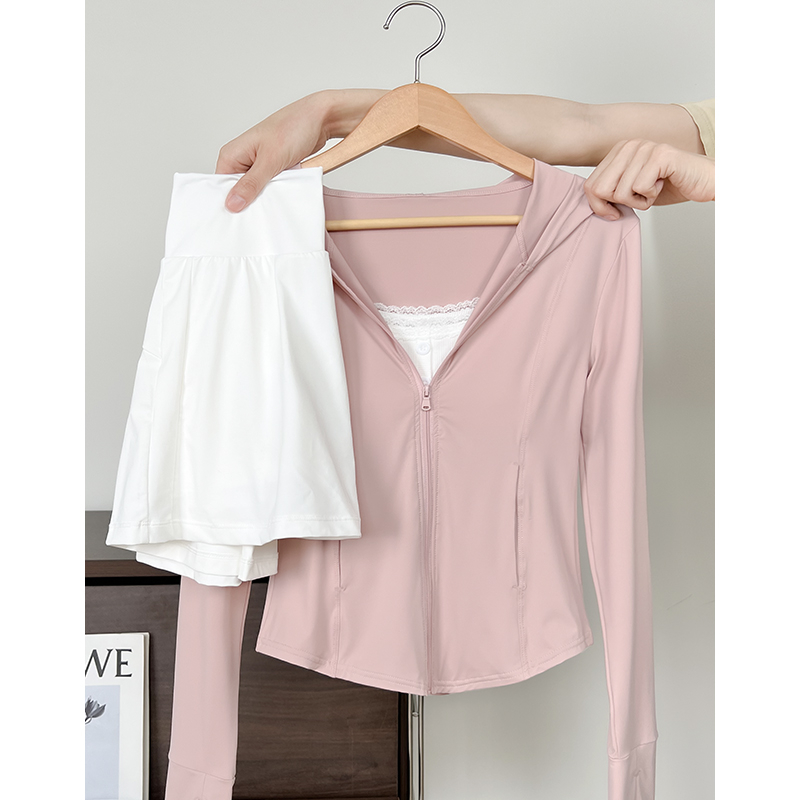 Ženska Ice Silk jakna s kapuljacom i zipom – slim fit, lagana, ljeto 2025