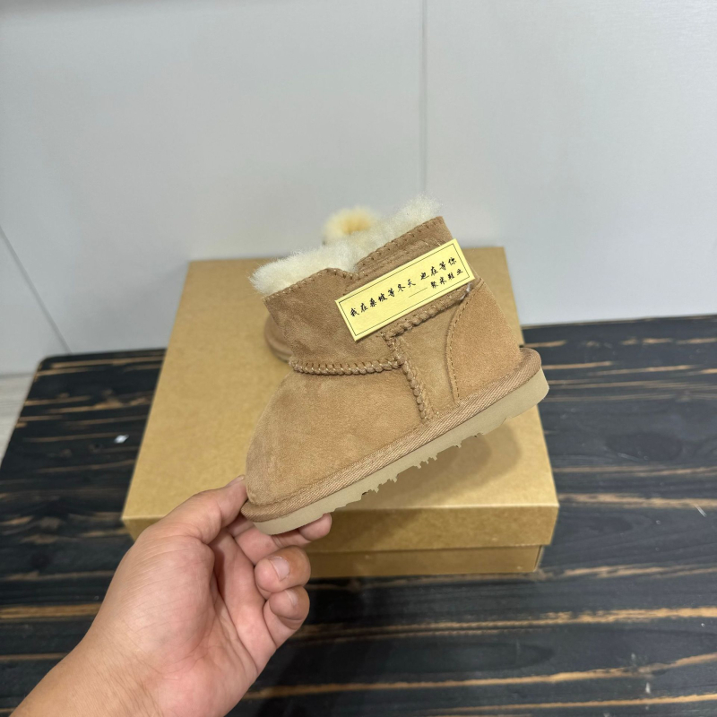 Dječje čizme do snijega do gležnja, unisex, gornji dio od integrirane krznene kože, niski dizajn, casual stil, izolacija od hladnoće
