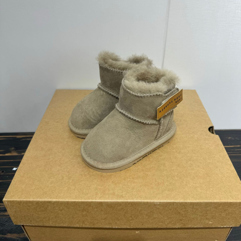 Dječje čizme do snijega do gležnja, unisex, gornji dio od integrirane krznene kože, niski dizajn, casual stil, izolacija od hladnoće