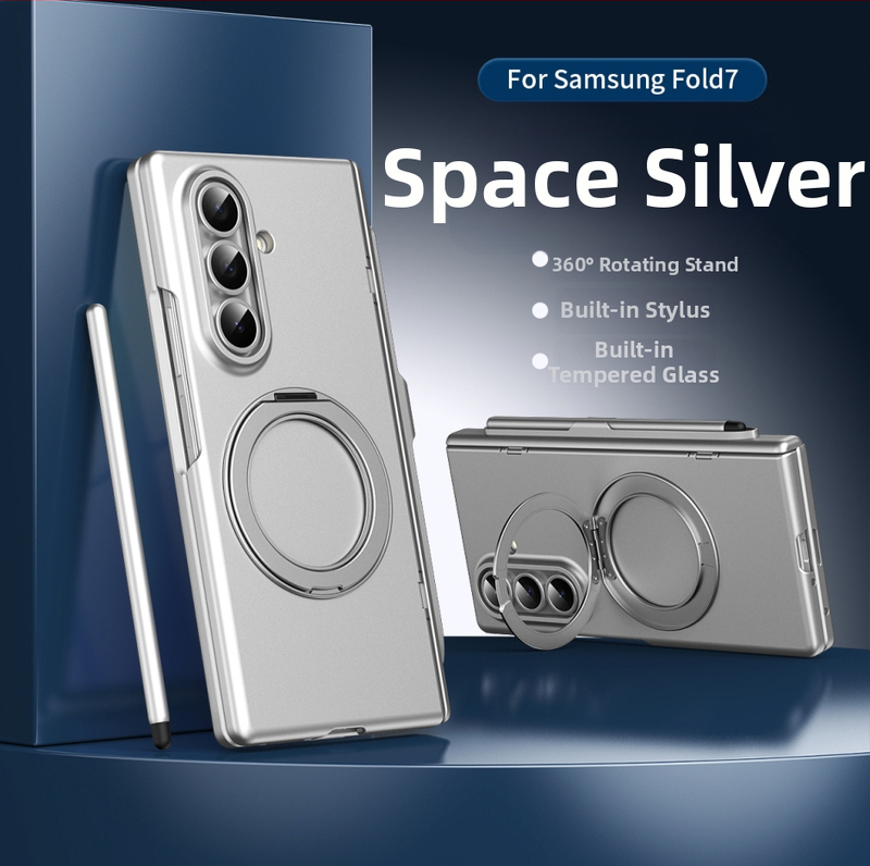 Ochranný obal pre Samsung Z Fold7/Z Fold5 s magnetickou skladacou oporou, centrálna os pre pero, z PC, tepelné lisovanie, proti pádu