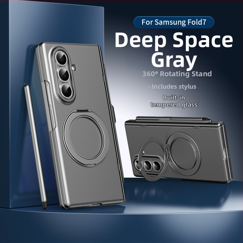 Ochranný obal pre Samsung Z Fold7/Z Fold5 s magnetickou skladacou oporou, centrálna os pre pero, z PC, tepelné lisovanie, proti pádu