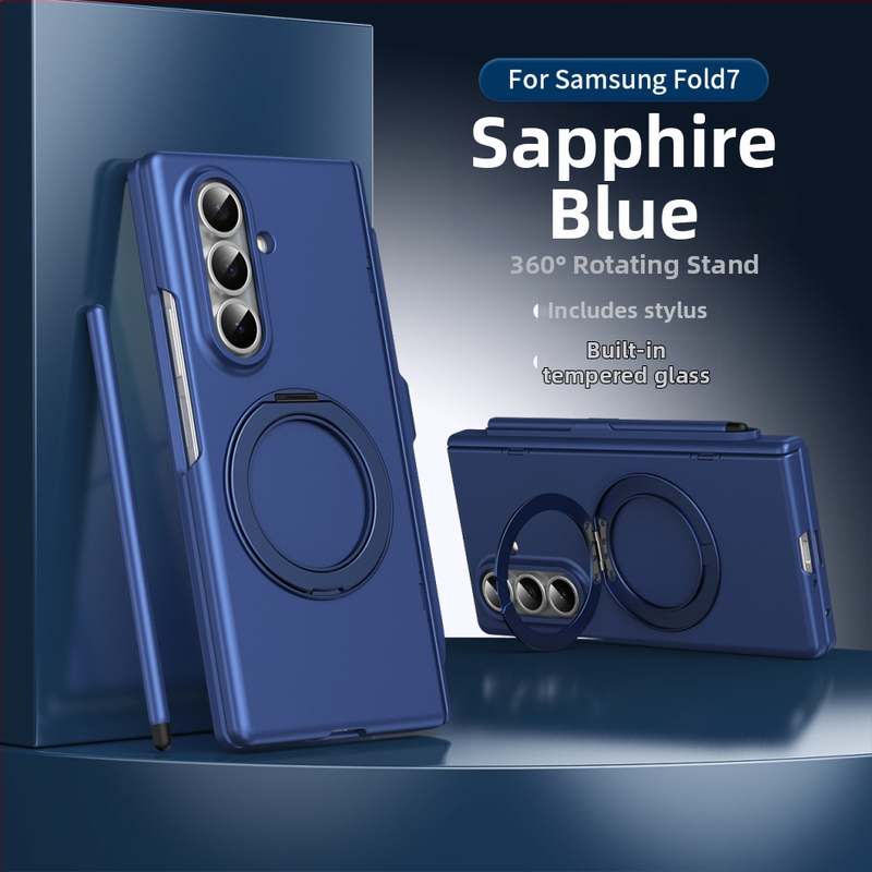 Ochranný obal pre Samsung Z Fold7/Z Fold5 s magnetickou skladacou oporou, centrálna os pre pero, z PC, tepelné lisovanie, proti pádu