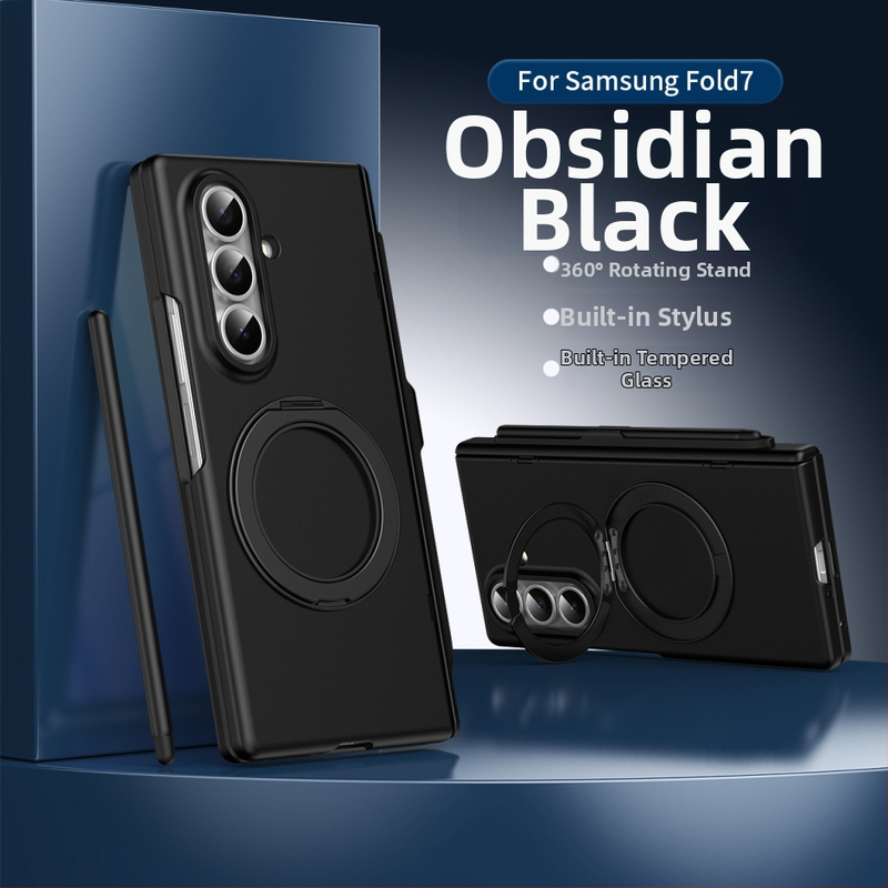 Ochranný obal pre Samsung Z Fold7/Z Fold5 s magnetickou skladacou oporou, centrálna os pre pero, z PC, tepelné lisovanie, proti pádu