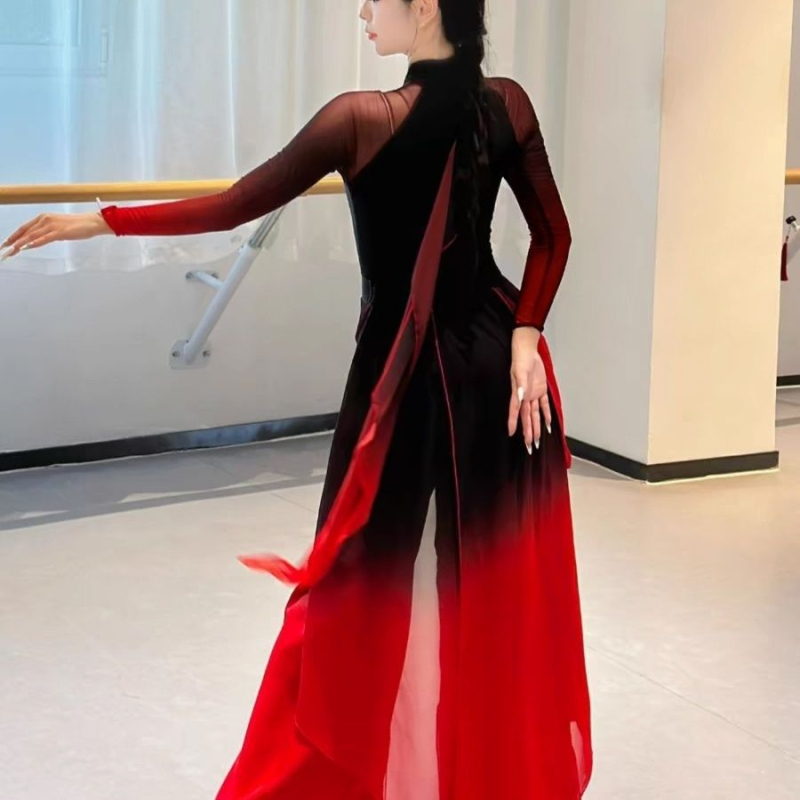 Kostim za ples s fanom – novi stil, elegantan klasičan izvedbeni odjev, materijal Flat Cloth, artikl 1009925191, proljeće 2025, unisex, s naljepnicom na vratu
