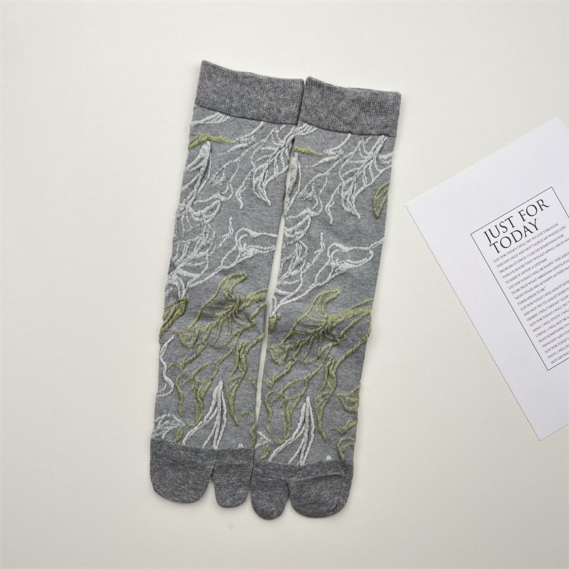 Чорапи до средната част на подбедрицата, японски стил, флорална шарка, памук 50–70%, тъкане с една игла