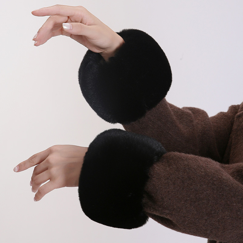 Unisex βραχιόλι καρπού από συνθετική γούνα Rex, φθινοπωρινό-χειμερινό, ζεστό απαλό αξεσουάρ