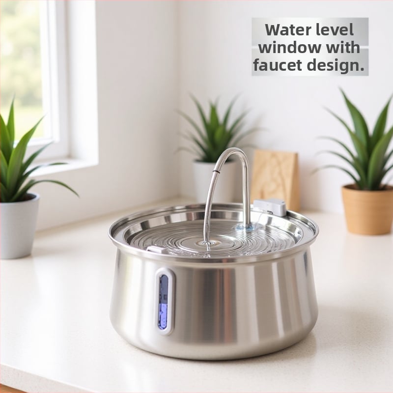 Машина за пиене за домашни любимци — 4L капацитет, неръждаема стомана, автоматично подаване на вода, система за циркулация и филтрация, разглобяем дизайн