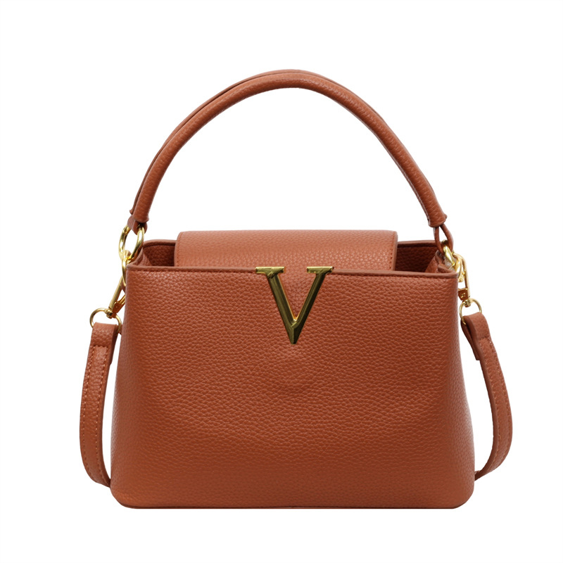 PU crossbody torba s V oblikom, ulični stil, džep s zatvaračem, poliester podstava, otvaranje s klapnom, Zima 2025