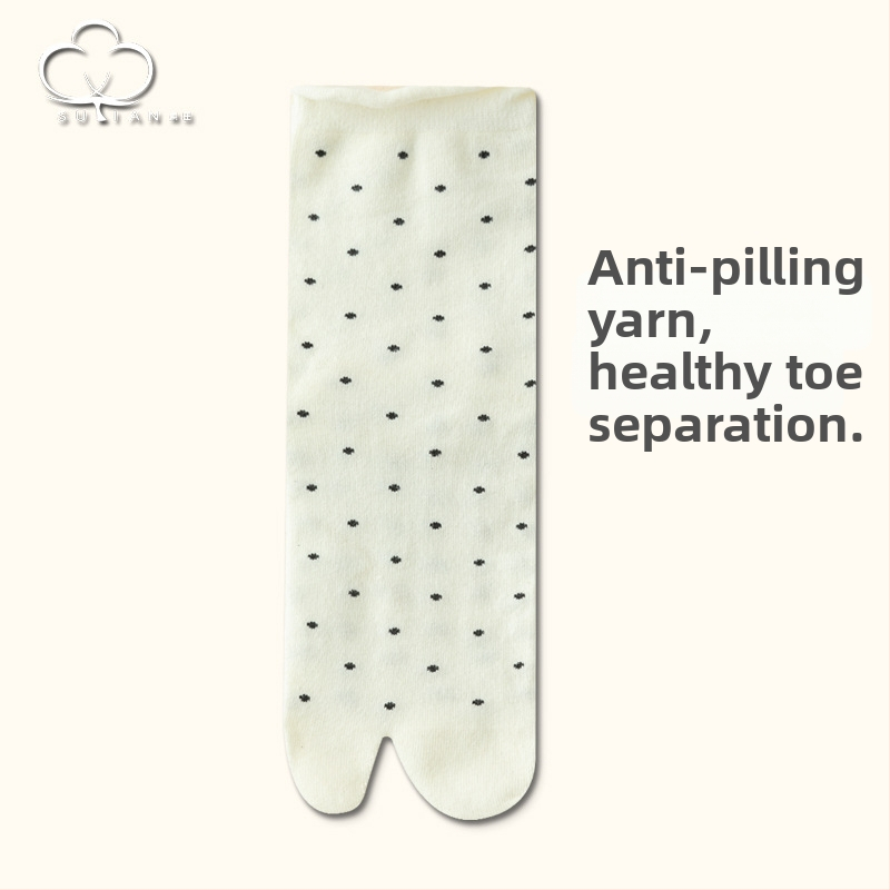 Чорапи с разделени пръсти от памук, средно дълги до прасеца, точков модел, 80–90% памук, японски стил