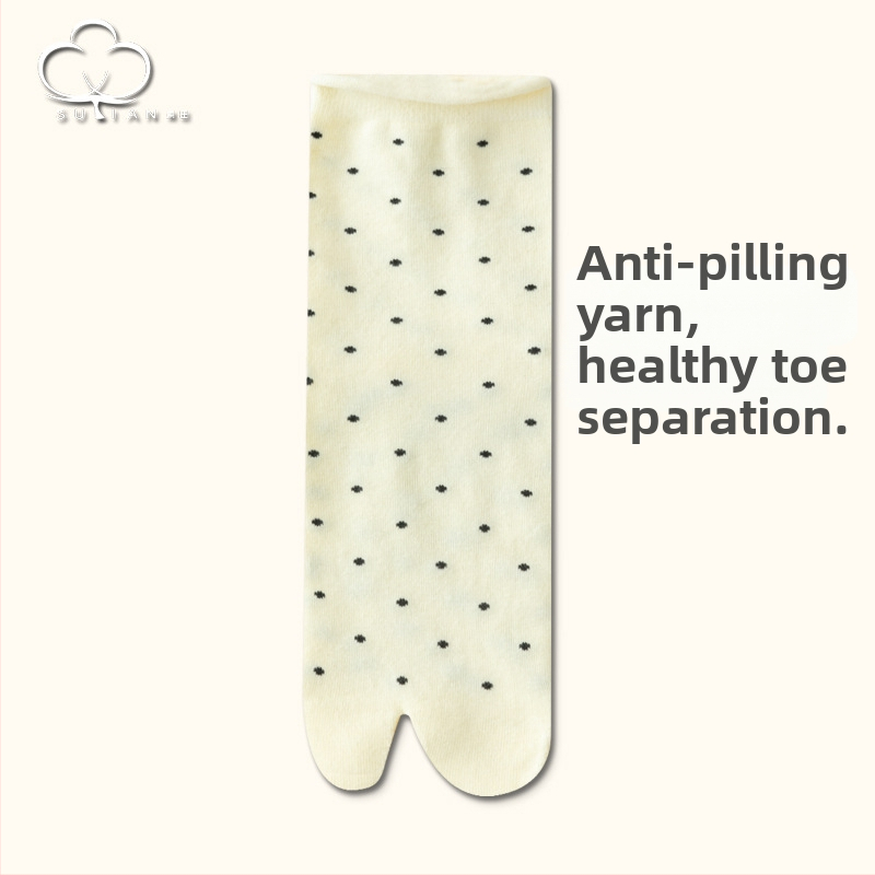 Чорапи с разделени пръсти от памук, средно дълги до прасеца, точков модел, 80–90% памук, японски стил