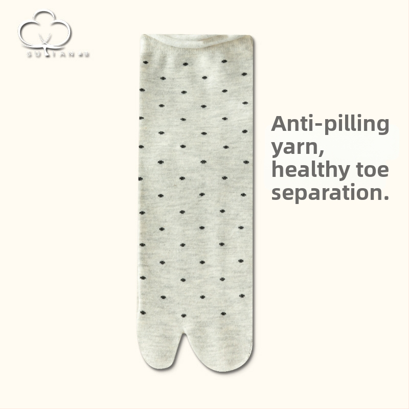 Чорапи с разделени пръсти от памук, средно дълги до прасеца, точков модел, 80–90% памук, японски стил