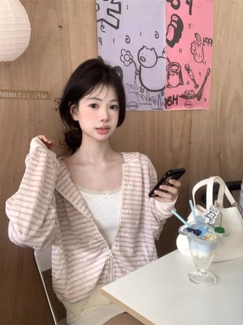 Кардиган с качулка, модел с панделка, полиестер, дълги ръкави, цип отпред