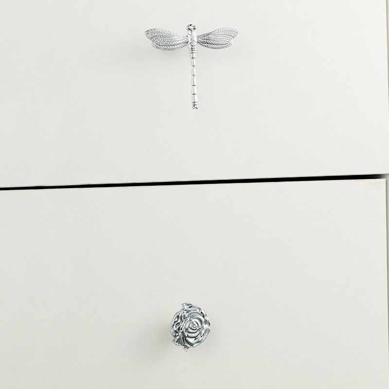 Mâner pentru ușa dulapului - Cupru, Finisaj periat, Model 03, Stil lux ușor