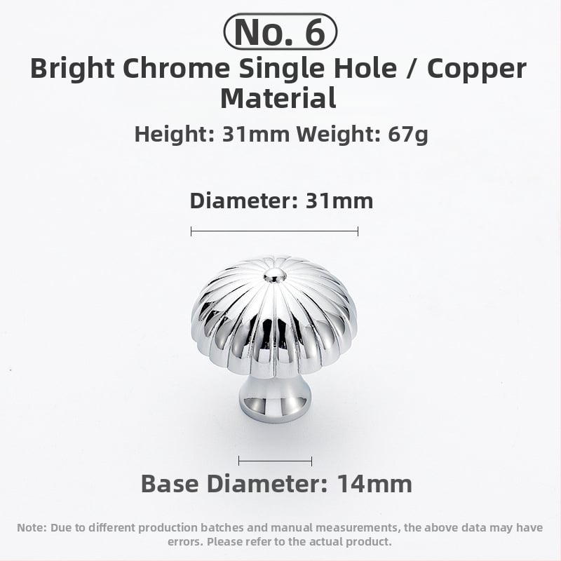 Mâner pentru ușa dulapului - Cupru, Finisaj periat, Model 03, Stil lux ușor