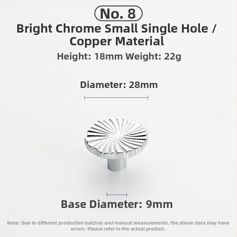 Mâner pentru ușa dulapului - Cupru, Finisaj periat, Model 03, Stil lux ușor