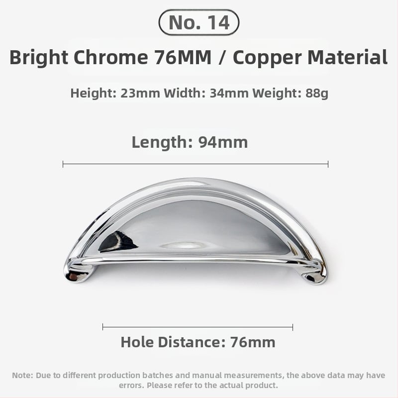 Mâner pentru ușa dulapului - Cupru, Finisaj periat, Model 03, Stil lux ușor