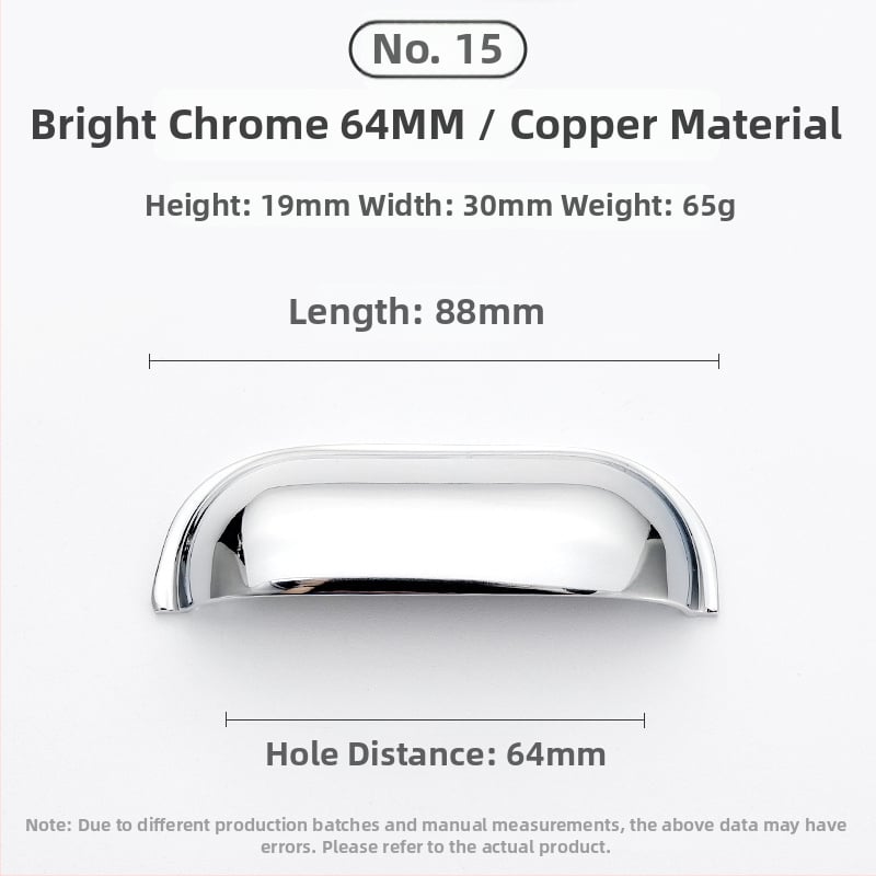 Mâner pentru ușa dulapului - Cupru, Finisaj periat, Model 03, Stil lux ușor