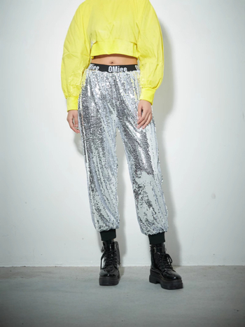 Ženski crop top za jazz ples sa sequinima – pozorišna odjeća, Spandex tkanina, proljeće 2025