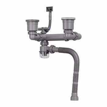 Set odvoda za kuhinjski sudoper s dvostrukim koritom | ABS materijal | Model 042 | dvostruki glava dizajn | univerzalno korištenje | protiv mirisa