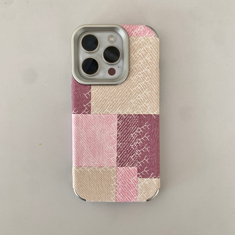 Husă iPhone cu model denim, accente electroplating, TPU ultra-subțire, rezistentă la șocuri pentru seriile iPhone 12/13/14