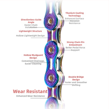 NanLio X12 αλυσίδα ποδηλάτου από ανοξείδωτο ατσάλι για 8–12 ταχύτητες