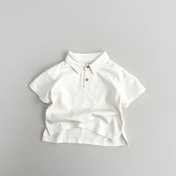 Dječje pamučne polo majice s kratkim rukavima – korejski stil, unisex, ljeto, uzrast 3–8 godina