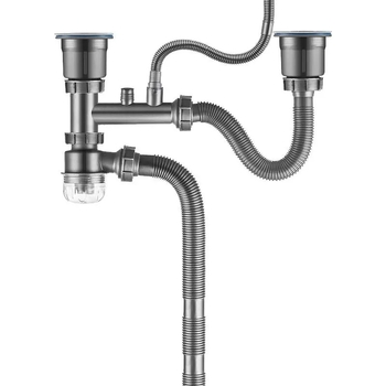 Set odvoda kuhinjskog sudopera za pranje povrća, dvostruka glava, vučni tip, materijal PP, model Povrće sudoper, šifra Double Head 03