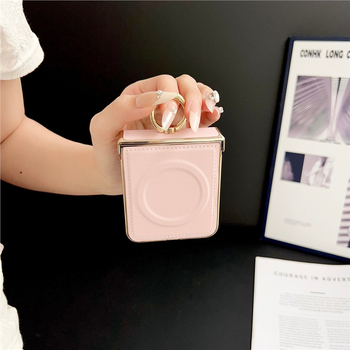 Carcasă de protecție pentru Samsung Galaxy Z Flip7/Z Flip6, stil japonez-coreean, piele artificială, finisaj mat, anti-alunecare, protecție la cădere