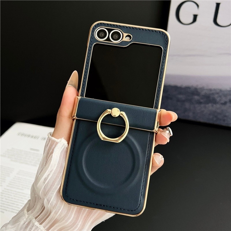 Carcasă de protecție pentru Samsung Galaxy Z Flip7/Z Flip6, stil japonez-coreean, piele artificială, finisaj mat, anti-alunecare, protecție la cădere