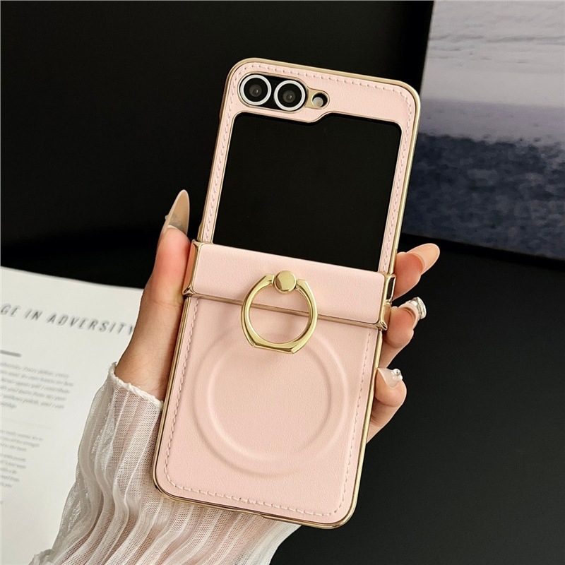 Carcasă de protecție pentru Samsung Galaxy Z Flip7/Z Flip6, stil japonez-coreean, piele artificială, finisaj mat, anti-alunecare, protecție la cădere