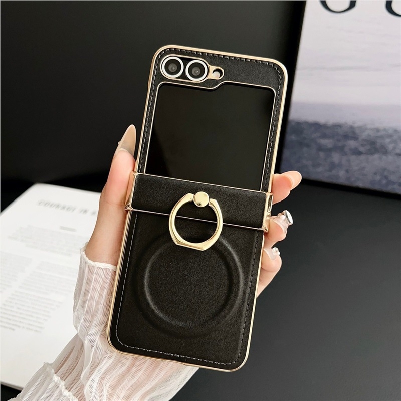 Carcasă de protecție pentru Samsung Galaxy Z Flip7/Z Flip6, stil japonez-coreean, piele artificială, finisaj mat, anti-alunecare, protecție la cădere