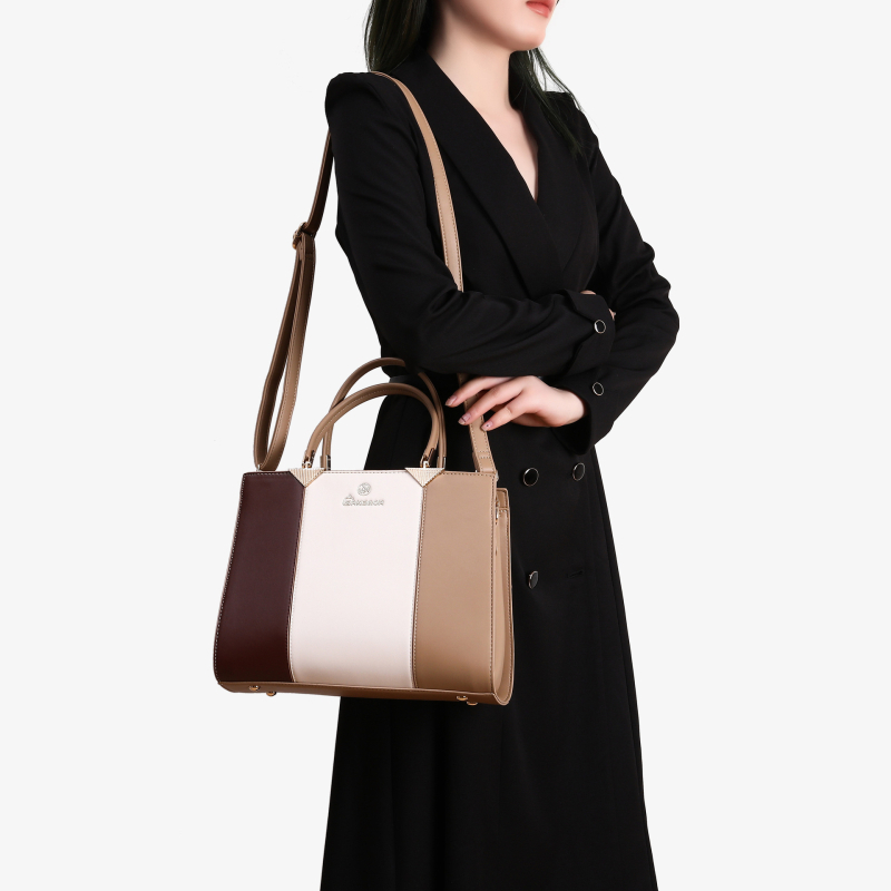 SAKEMOR PU Casual Travel Tote, vodoravnog pravokutnog oblika, zatvaranje na zip