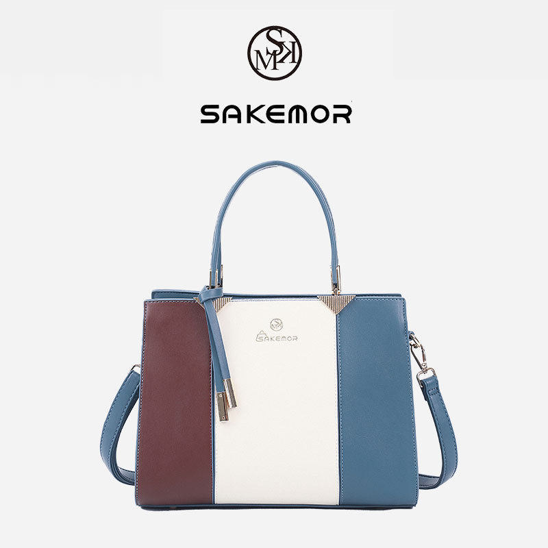 SAKEMOR PU Casual Travel Tote, vodoravnog pravokutnog oblika, zatvaranje na zip