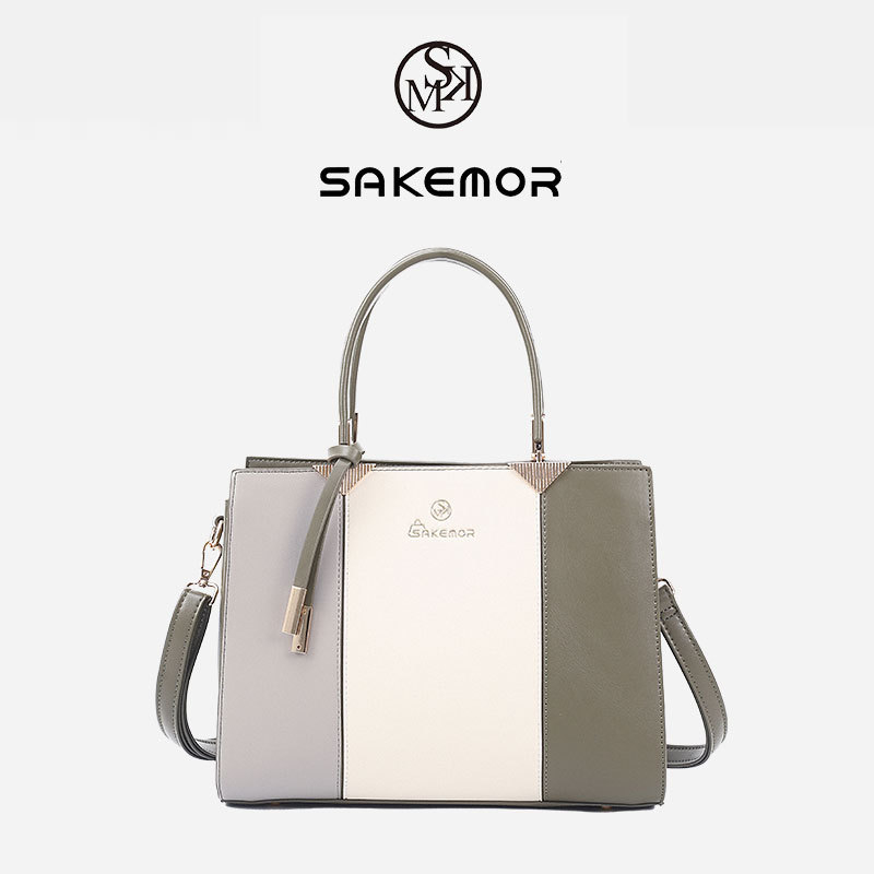 SAKEMOR PU Casual Travel Tote, vodoravnog pravokutnog oblika, zatvaranje na zip