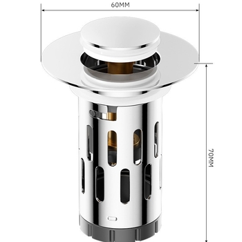 Desley odvoda zátka za umivaonik s filtrom, od nehrđajućeg čelika 304, model CL003-01, moderan minimalist stil, težina 55 g