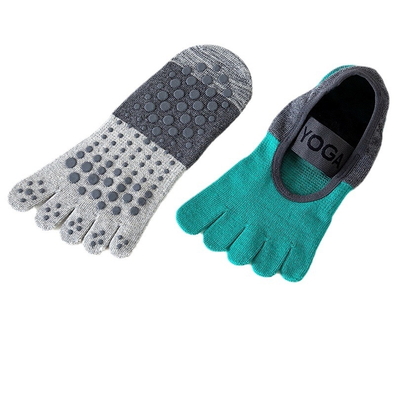 Петопръстни йога чорапи за пилатес – противохлъзващи, дишащи памучни, средно голенище, за всички сезони, дамски тийн фитнес чорапи