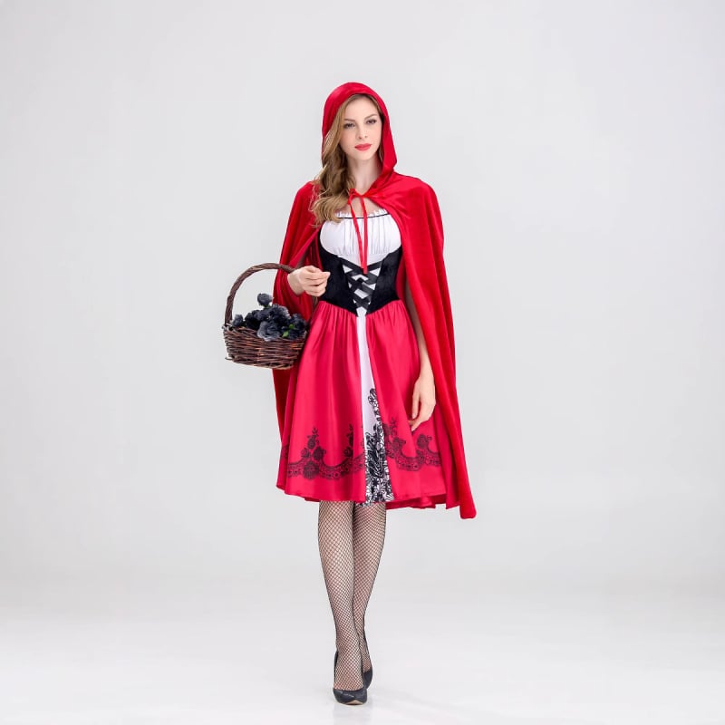 Cosplay kapuljača za Halloween – Kostim Crvenkapica, ženski kostim, pamuk-poliester smjesa