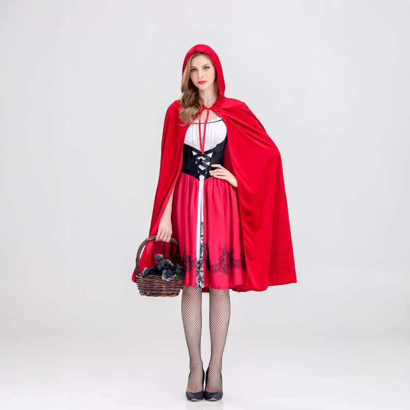 Cosplay kapuljača za Halloween – Kostim Crvenkapica, ženski kostim, pamuk-poliester smjesa