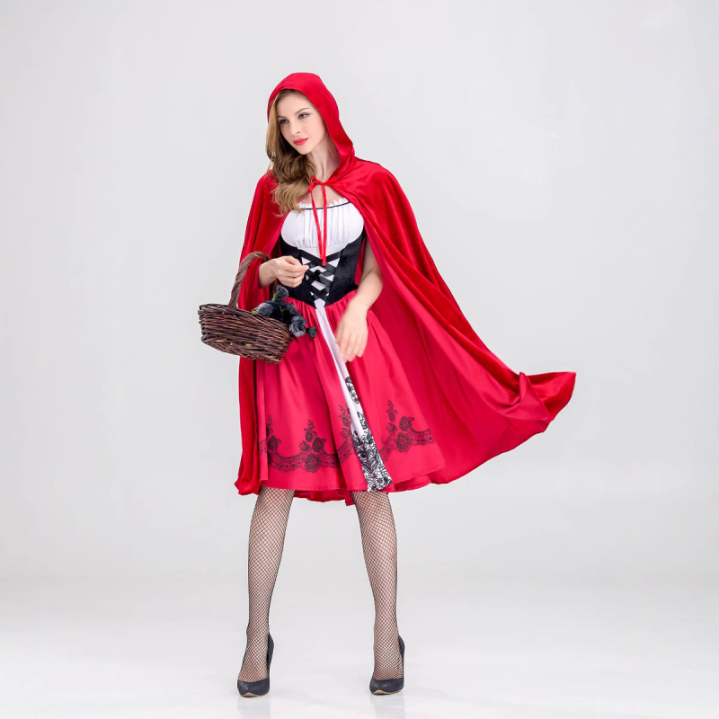 Cosplay kapuljača za Halloween – Kostim Crvenkapica, ženski kostim, pamuk-poliester smjesa