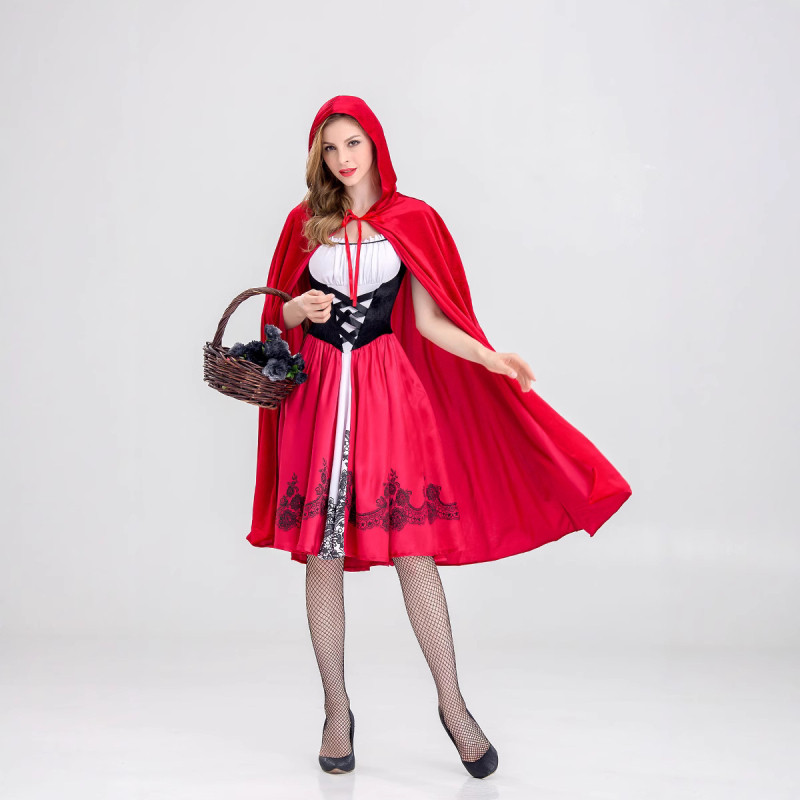 Cosplay kapuljača za Halloween – Kostim Crvenkapica, ženski kostim, pamuk-poliester smjesa